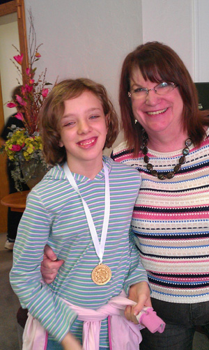 Betty with Tamara when she won a Gold medal